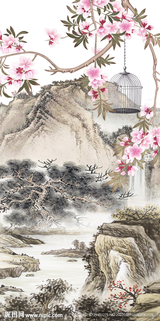 花鸟 人气简约玄关 tif分层