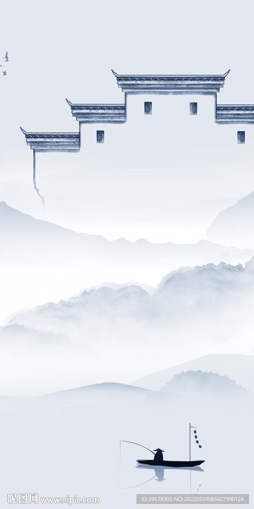 新款意境玄关山水 TIF分层