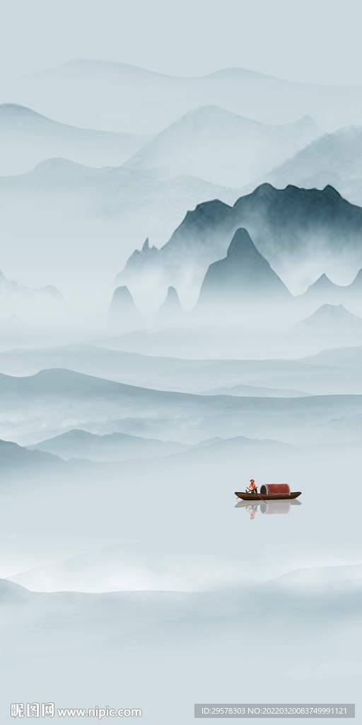 高清 意境玄关山水 TIF分层