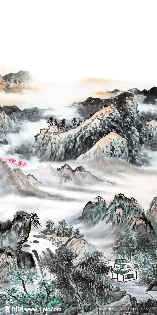 最新 意境玄关山水 TIF分层