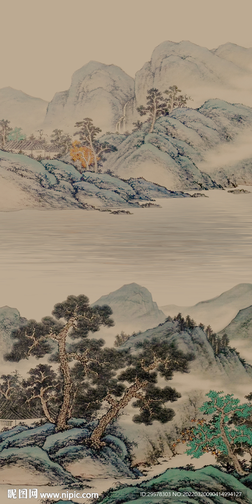 新中式背景玄关 TIF分层