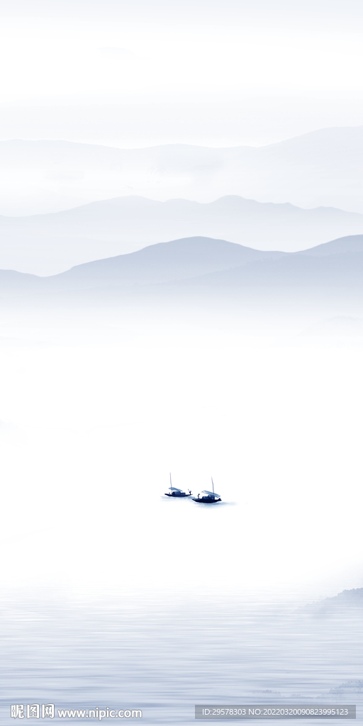 水墨 现代山水玄关 TIF分层