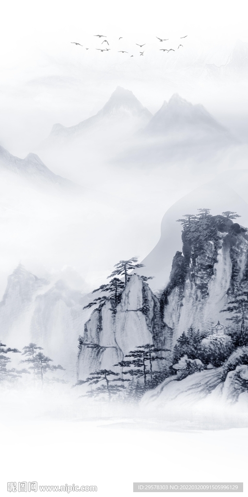 中式 最新山水玄关 TIF分层