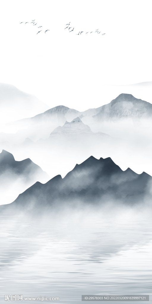 新中式现代山水玄关 TIF分层