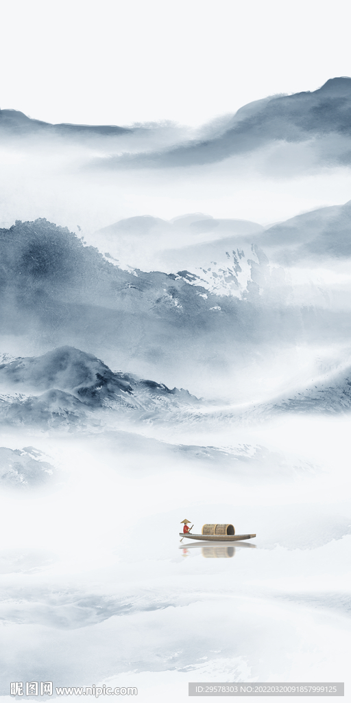 中国风现代山水玄关 TIF分层