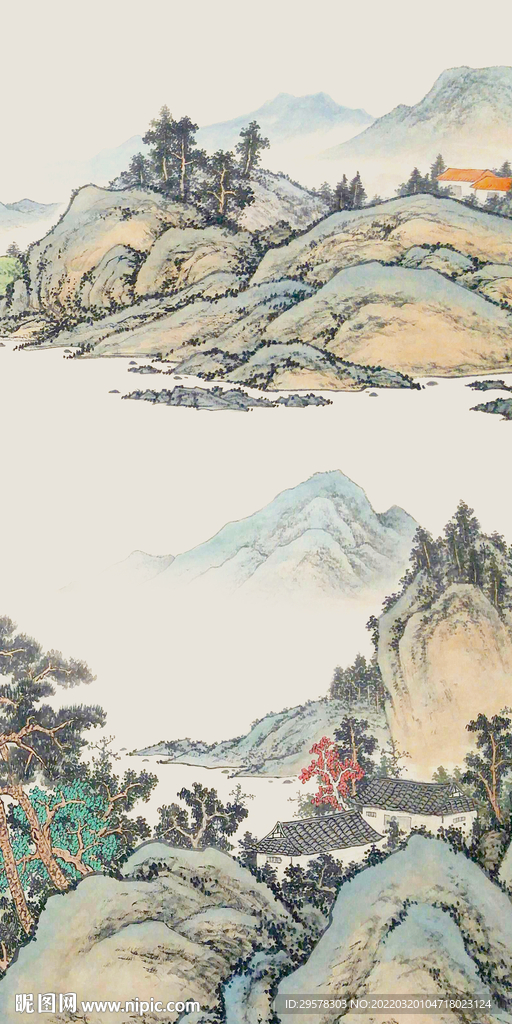 别墅中式背景玄关 TIF分层