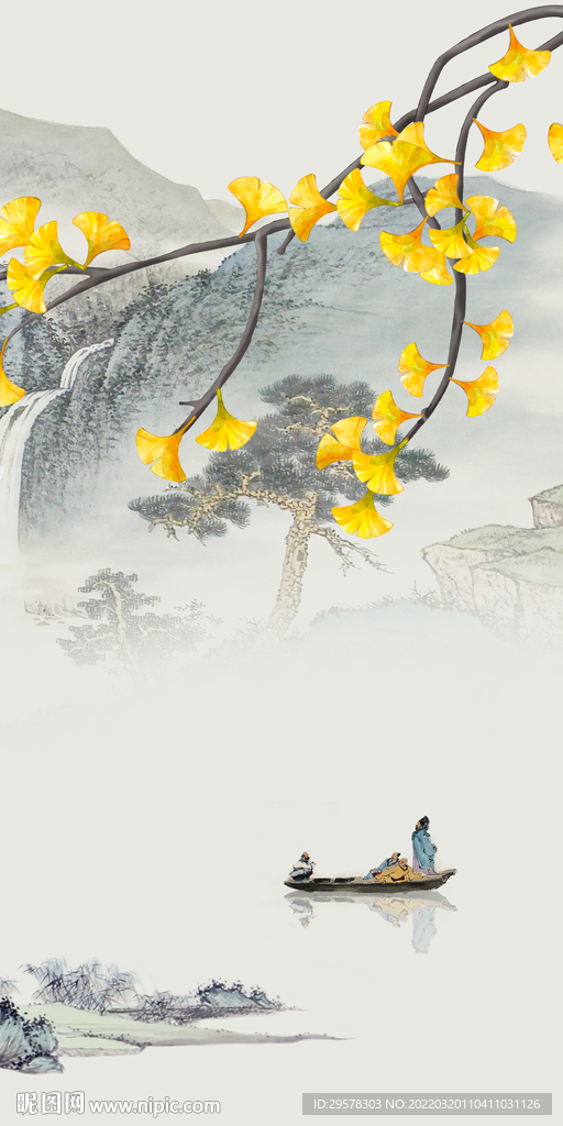 人气 中式背景玄关 TIF分层