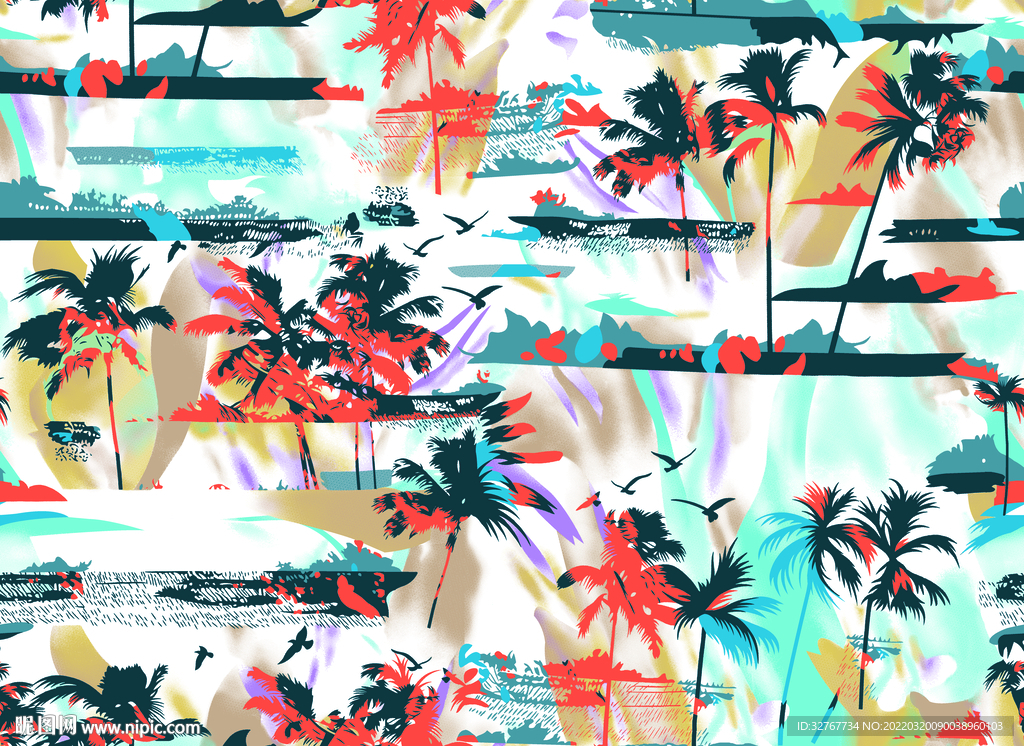 海滩 热带 椰树