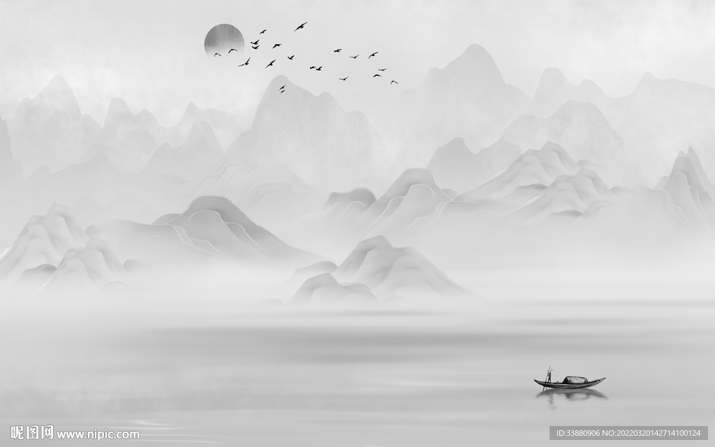 现代 高端风景山水 tif分层