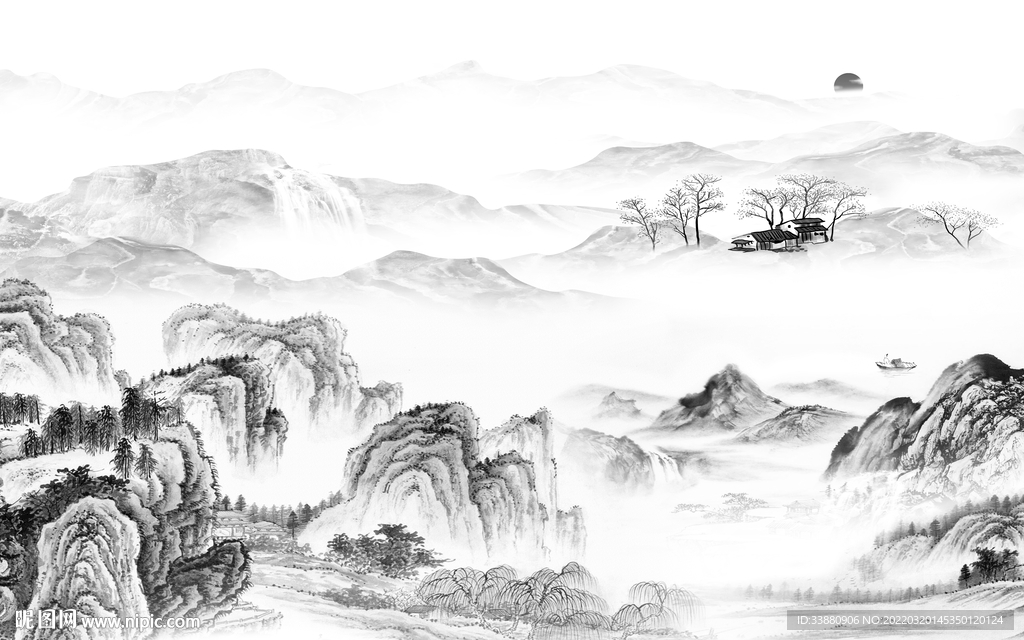 高清 现代山水新画 tif分层