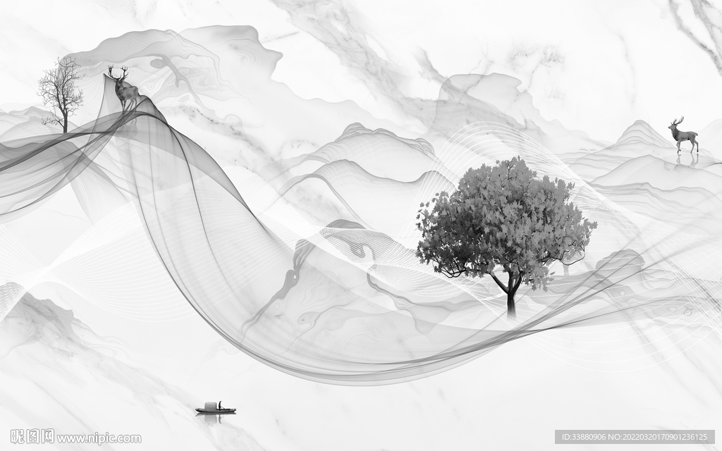 最新山水电视背景 tif分层