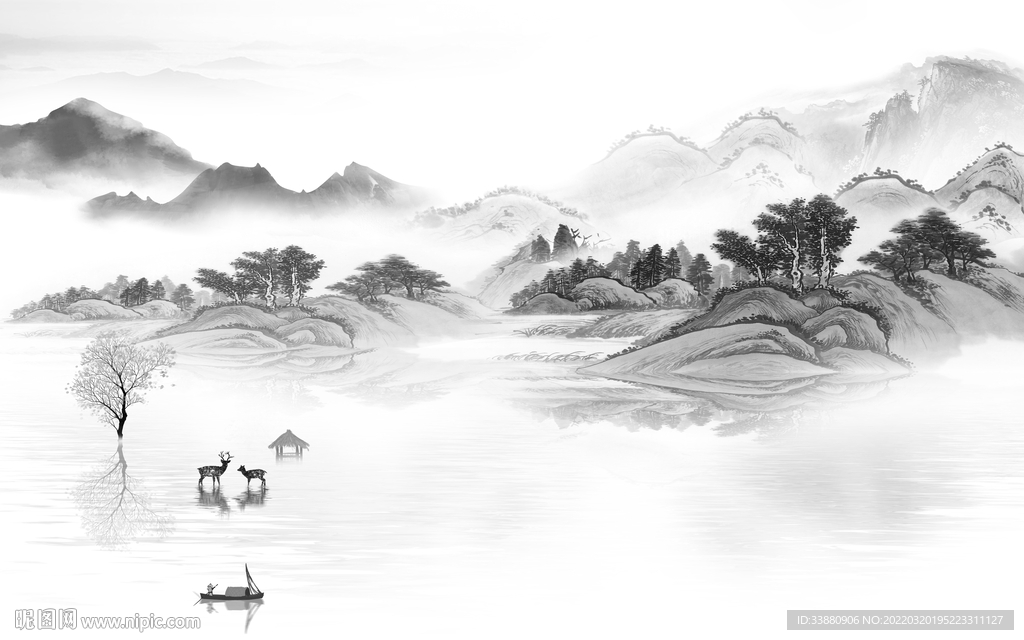 高清 意境新款山水 tif分层