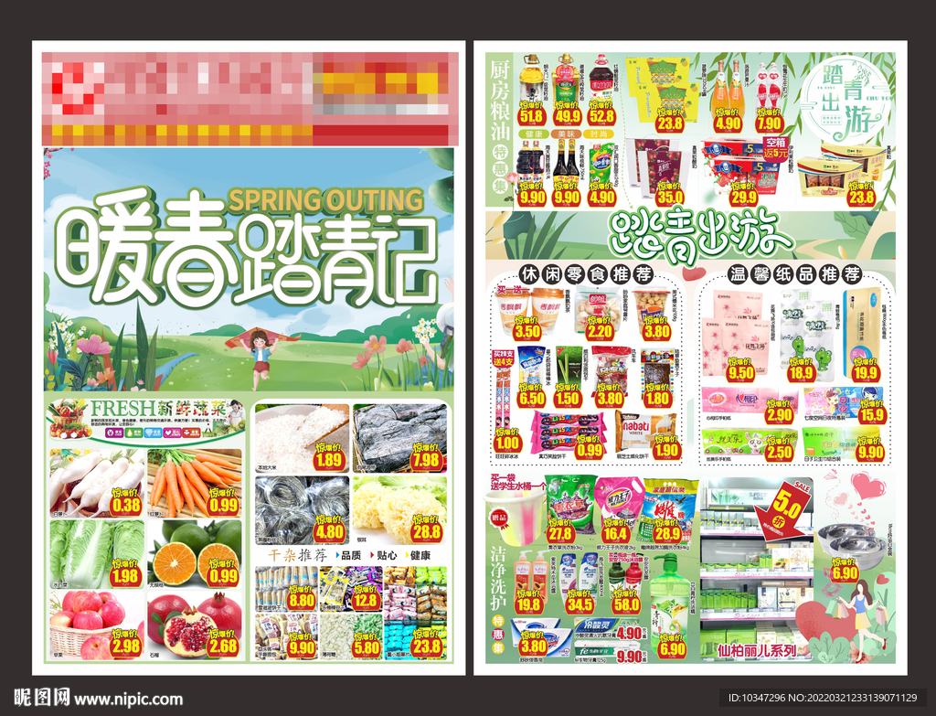 春天踏青超市dm单  