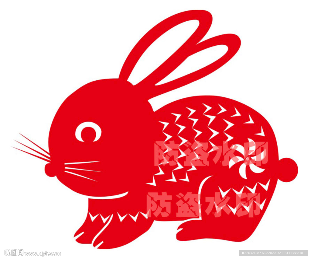 兔年窗花剪纸矢量超精细