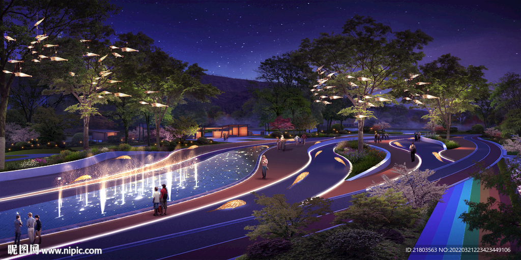 景观效果图夜景效果图公园效果图