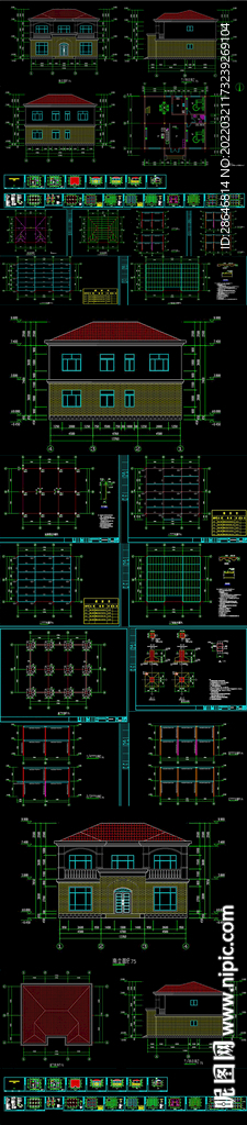 两层钢结构别墅CAD图纸