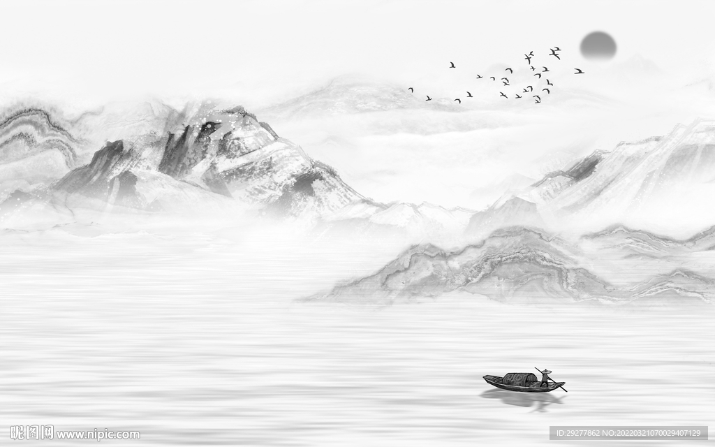 别墅最新灰色山水 tif分层