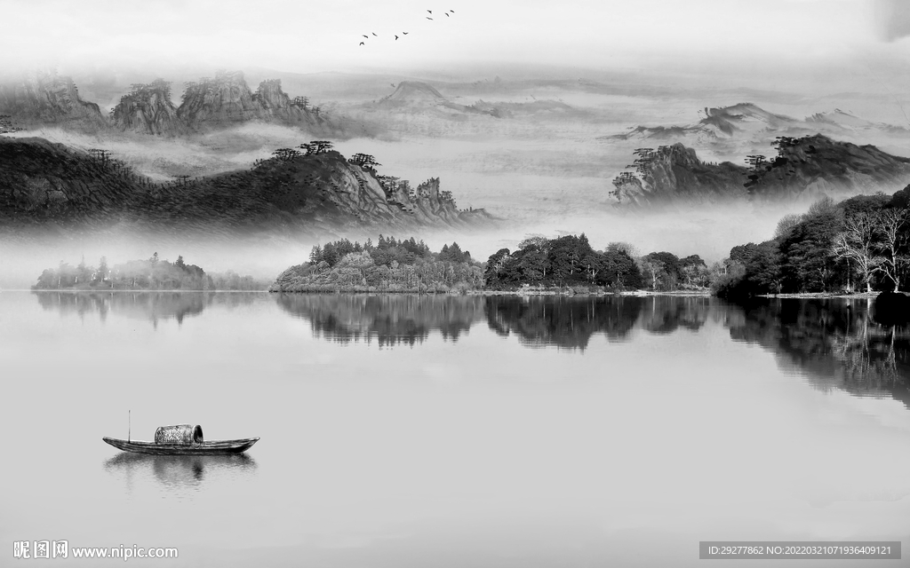 现代 最新灰色山水 tif分层