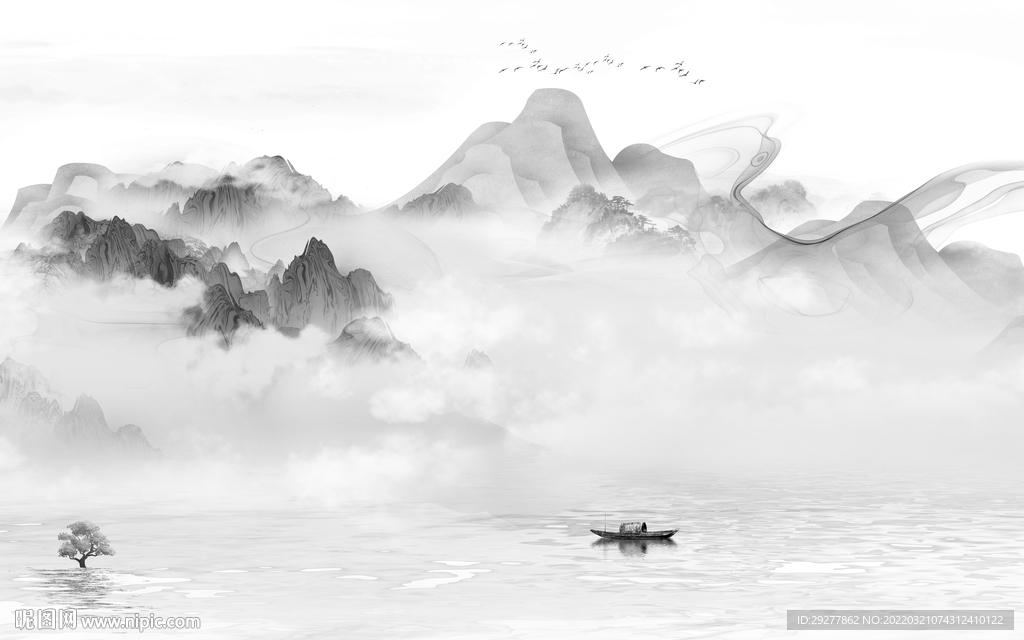 新款客厅最新山水 tif分层