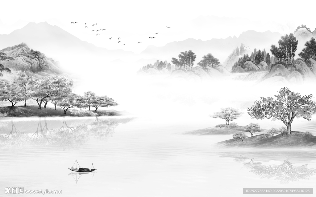 电视客厅最新山水 tif分层