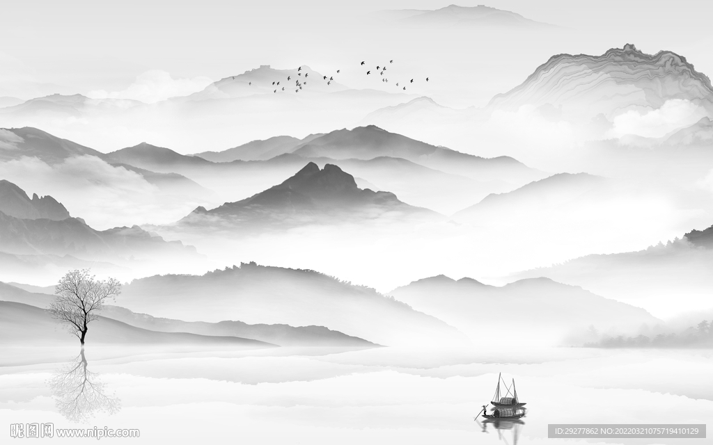 大气客厅最新山水 tif分层