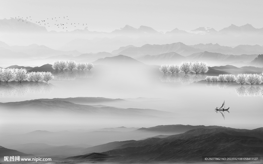 高清 客厅最新山水 tif分层