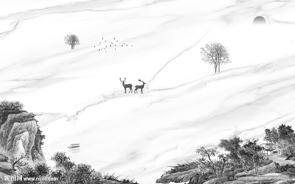 电视新品背景山水 TIF分层