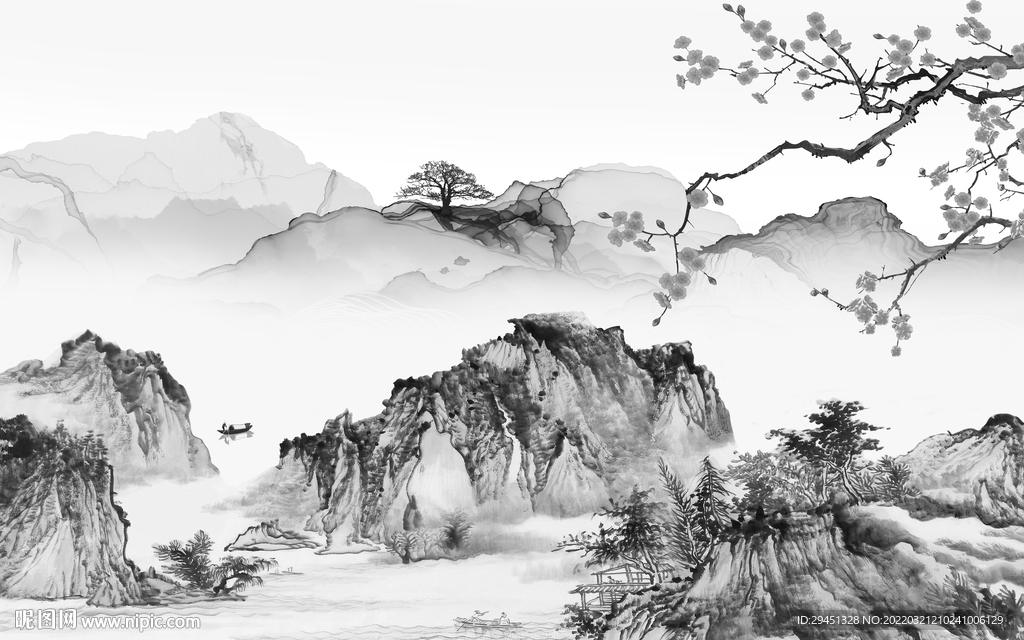 新款新品背景山水 TIF分层