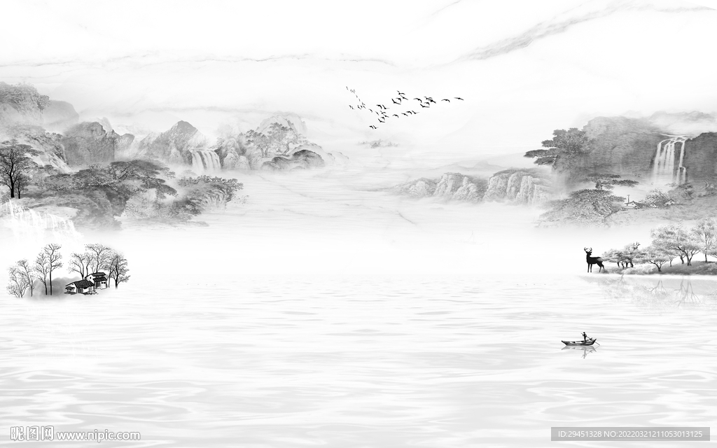 新中式新品背景山水 TIF分层