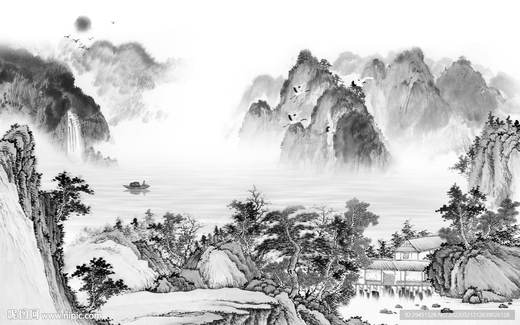 人气新品背景山水 TIF分层