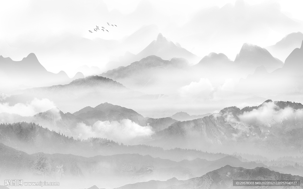 背景别墅大气山水 TIF分层