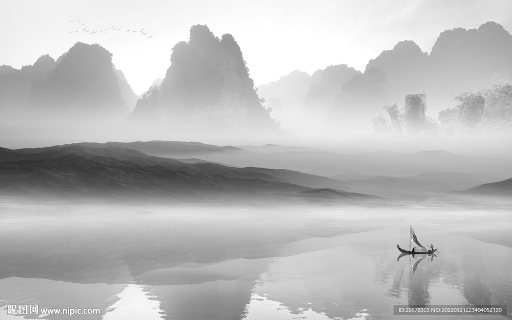 高清背景别墅山水 TIF分层