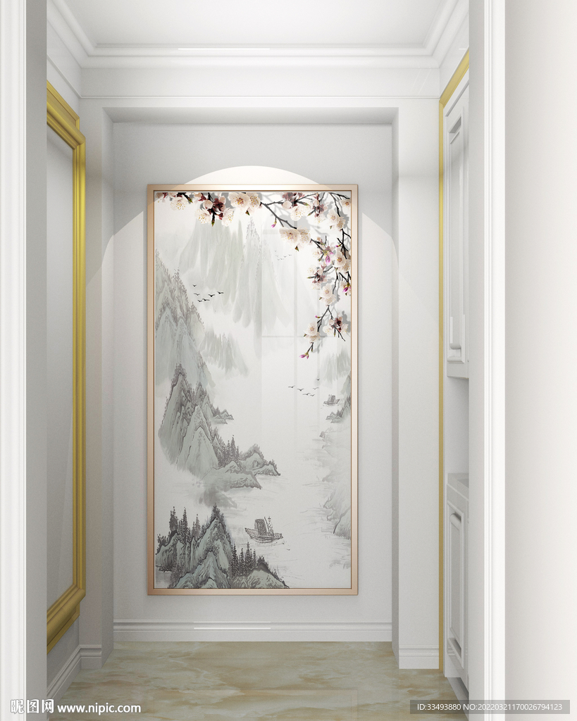 中式简约山水画