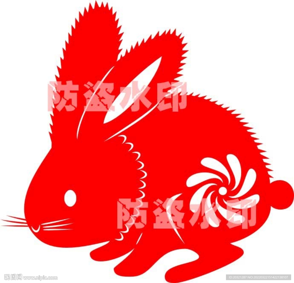 兔年窗花剪纸矢量超精细