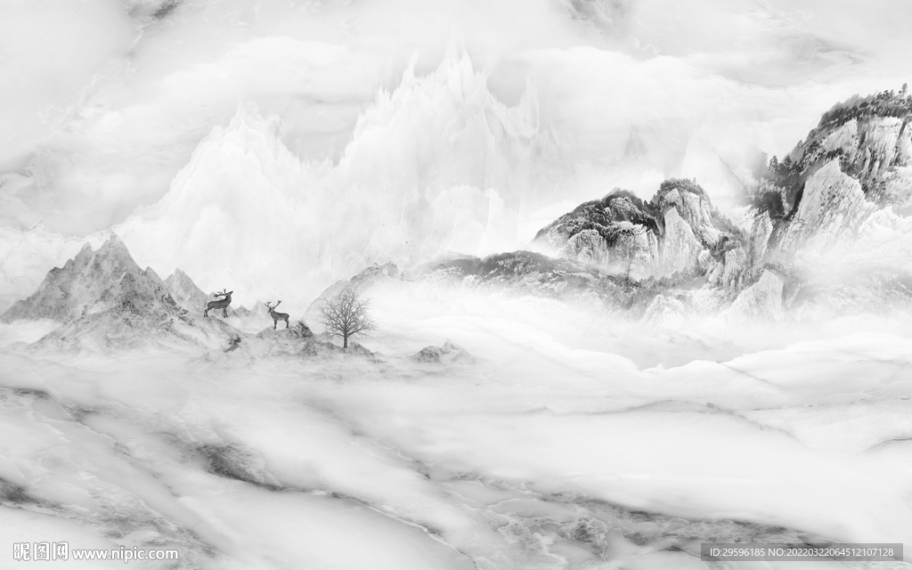 新款 灰色新品山水 TIF分层