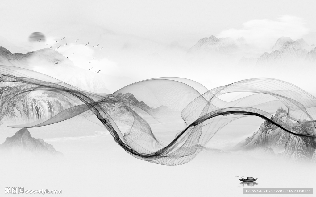 高清 客厅最新山水 TIF分层