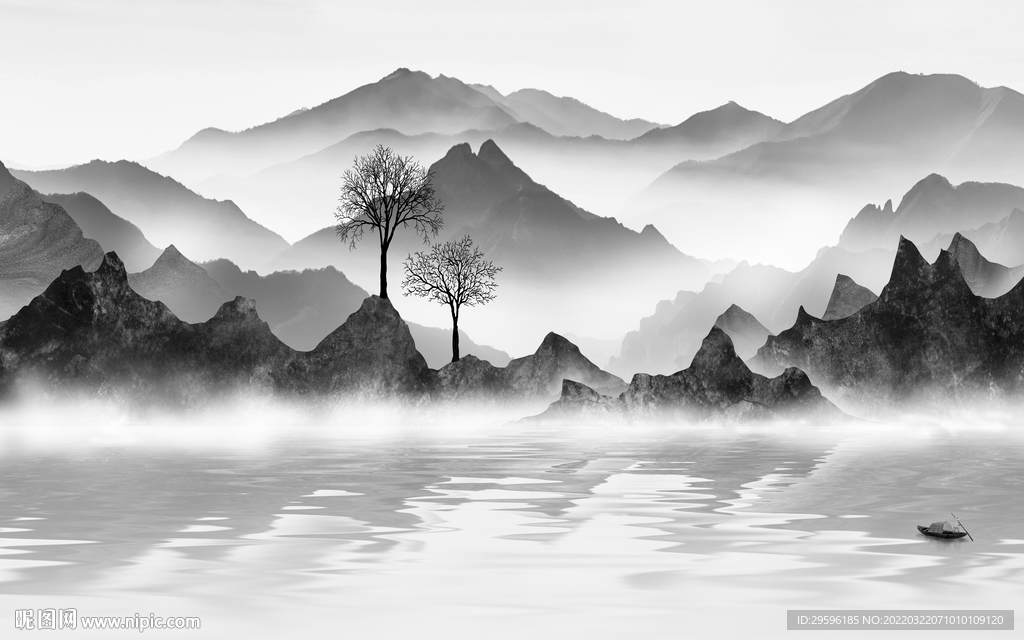 高雅灰色新品山水 TIF分层