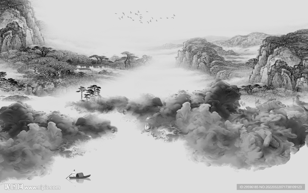 意境 灰色新品山水 TIF分层