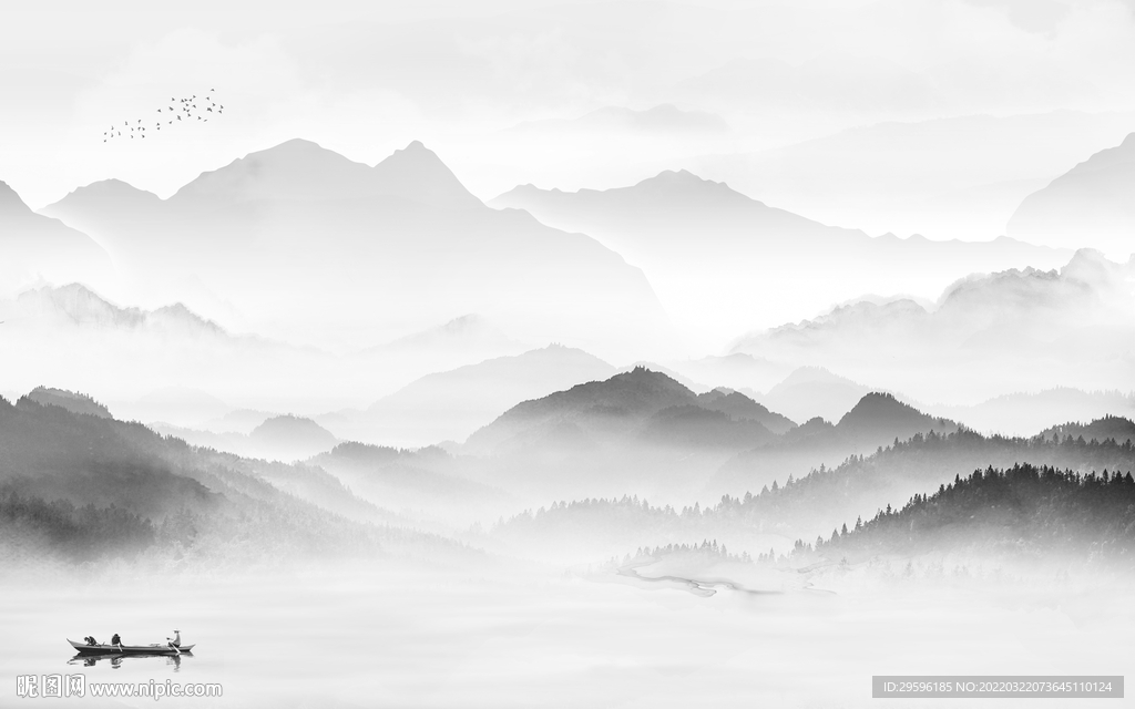 爆款意境新款山水 TIF分层