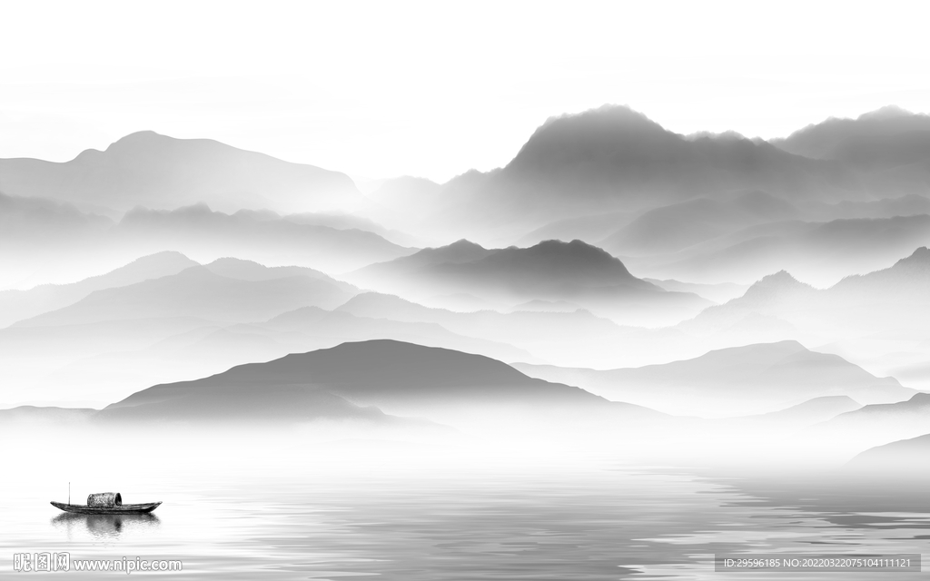 中式 意境新款山水 TIF分层