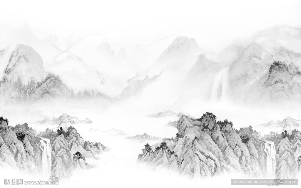 客厅意境新款山水 TIF分层