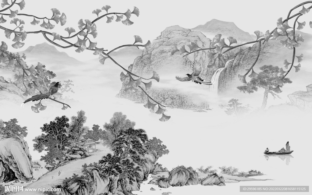 高档 意境新款山水 TIF分层