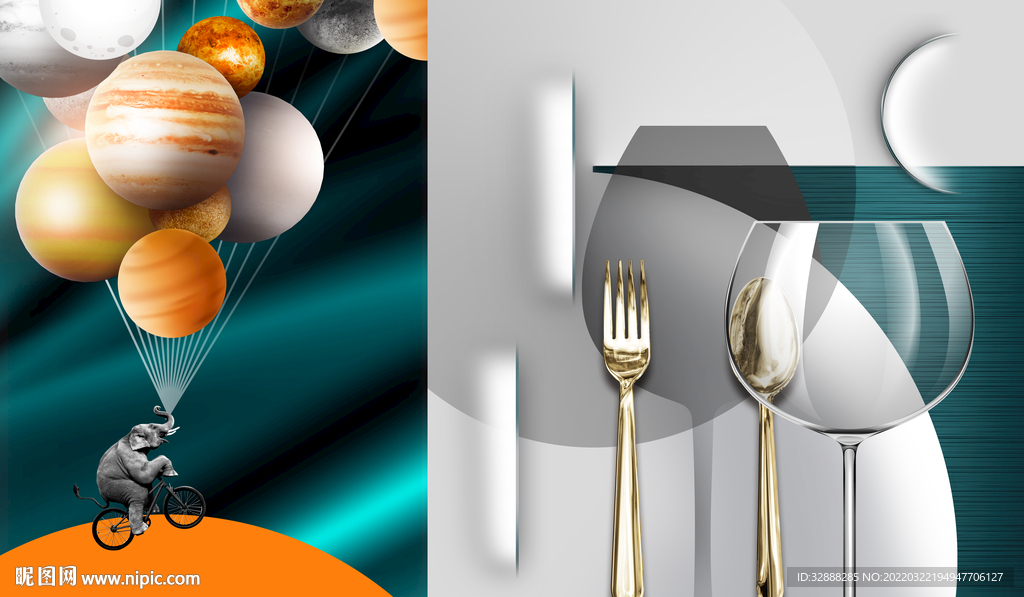 餐厅餐具装饰画