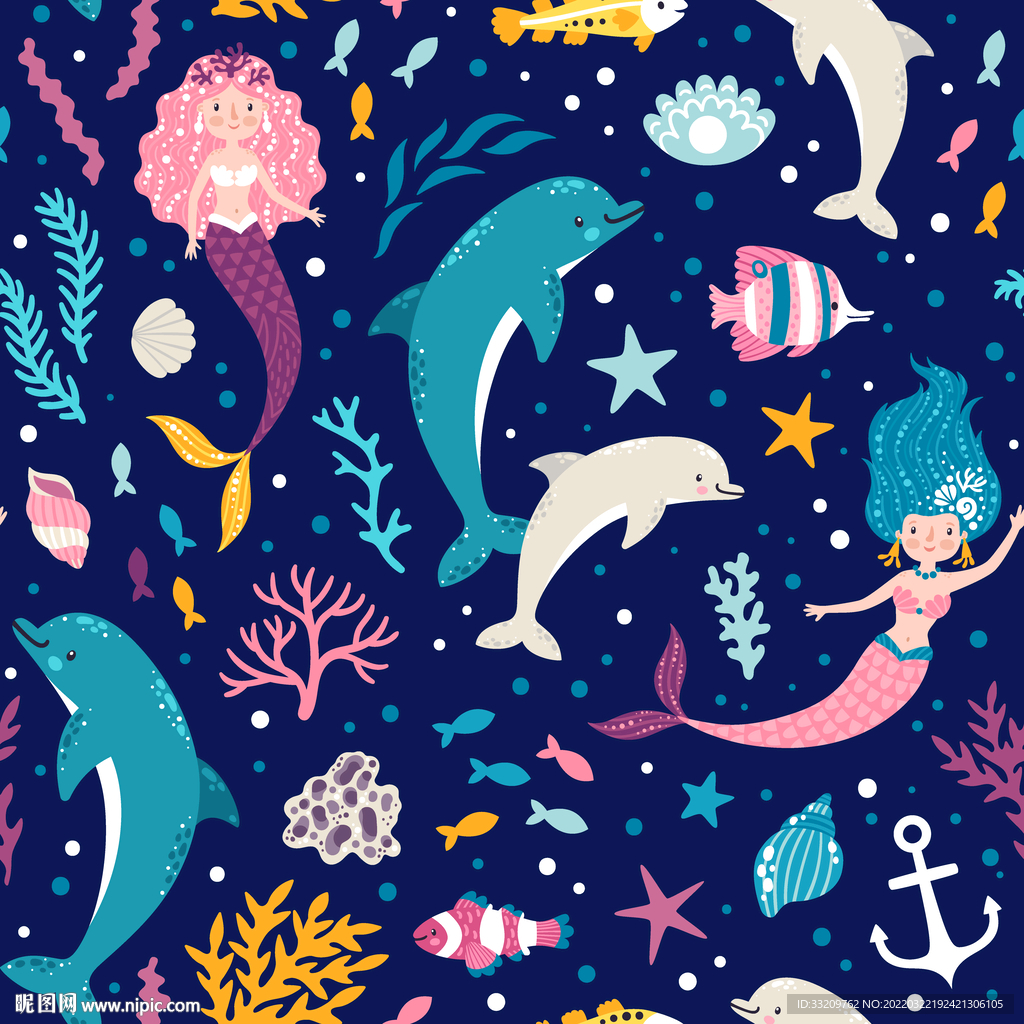 独角马 卡通  彩虹 美人  