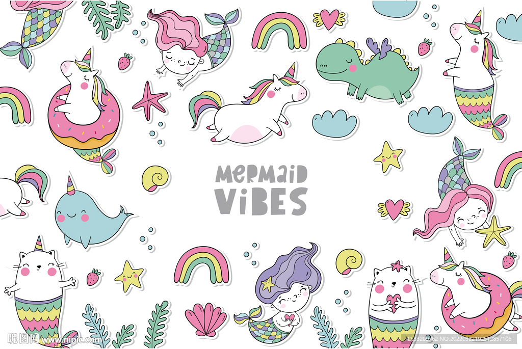 独角马 卡通  彩虹 大牌  