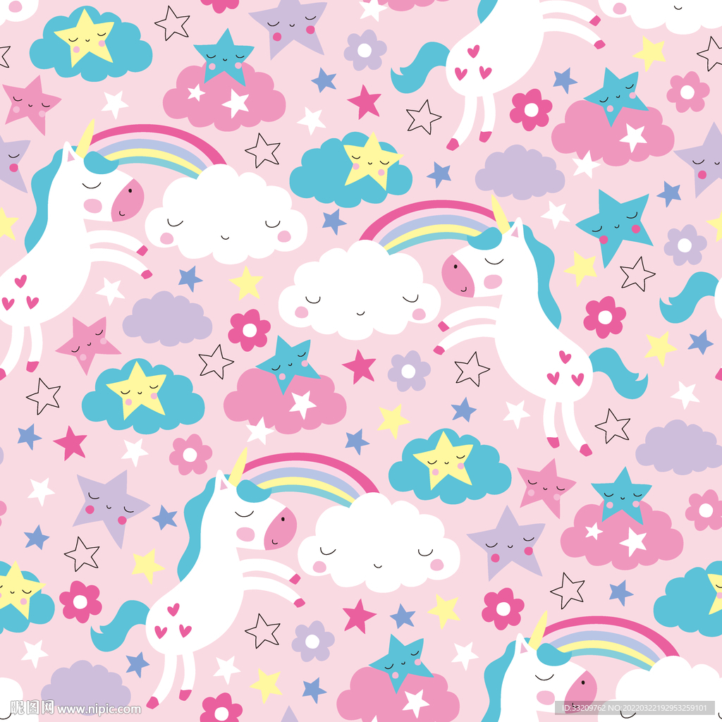 独角马 卡通  彩虹 大牌  