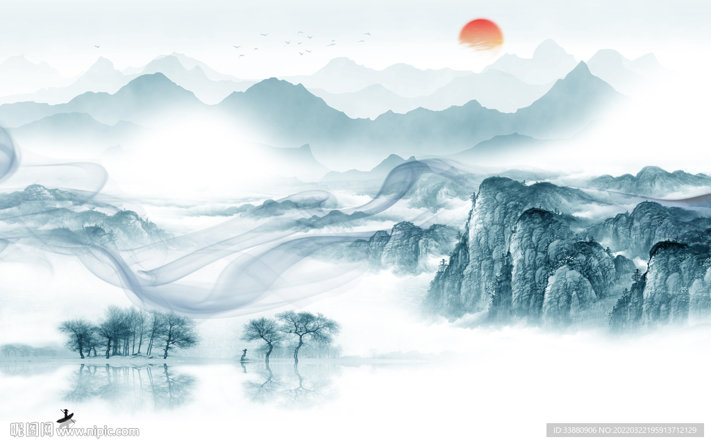 大气 中式最新山水 tif分层