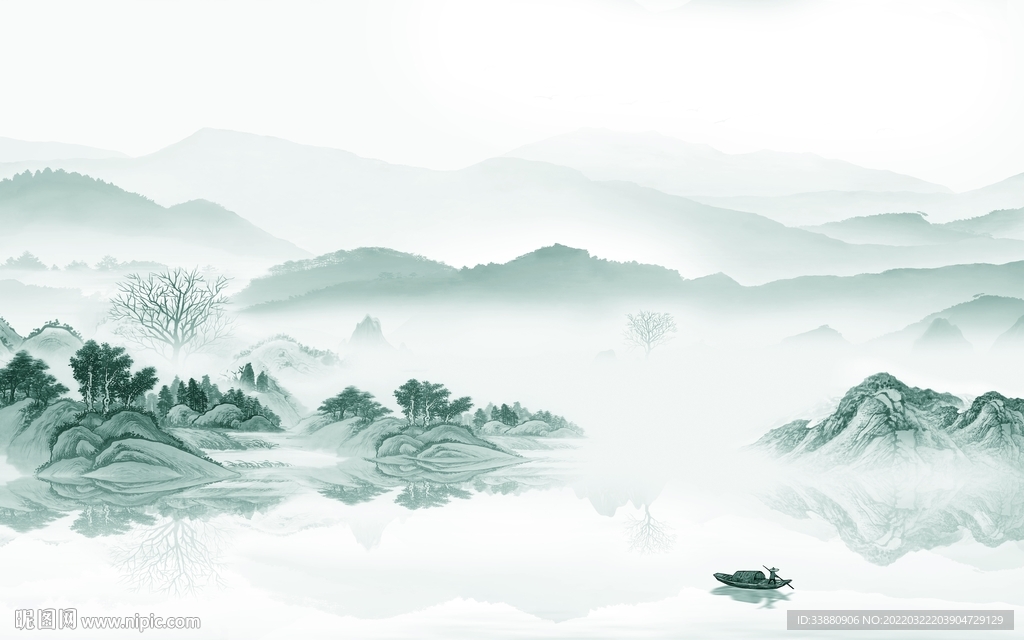 新中式新款别墅山水 tif分层