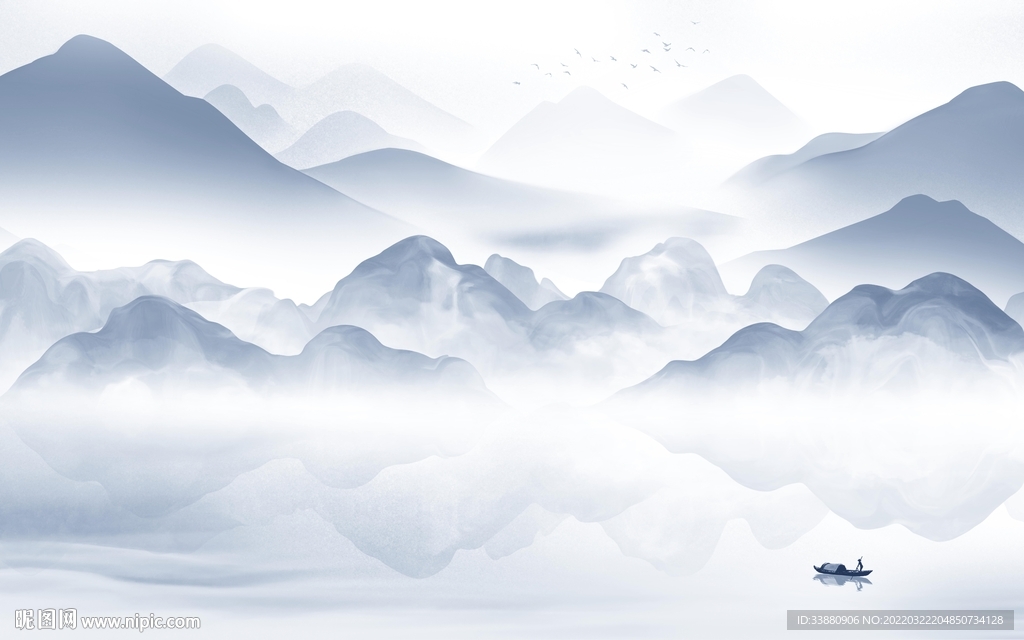 中式新款别墅山水 tif分层