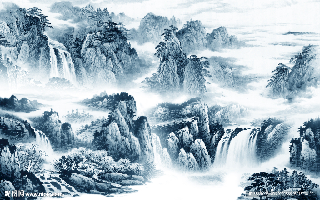 现代 新款别墅山水 tif分层